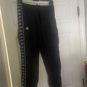 Kappa Black Joggers with Iconic Logo